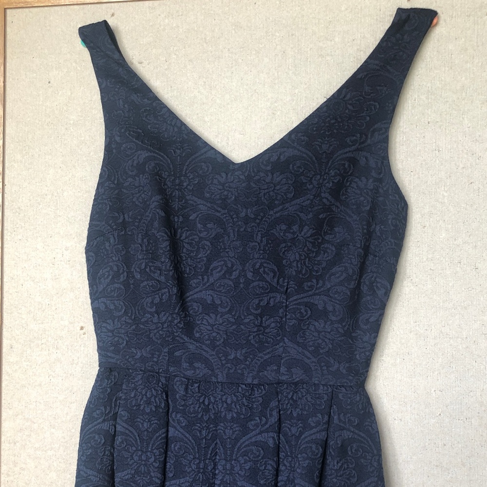 Navy Jacquard Dress